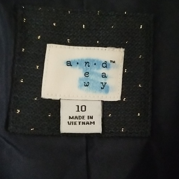 A New Day Navy Gold Sparkle Pattern Blazer - Picture 2 of 5